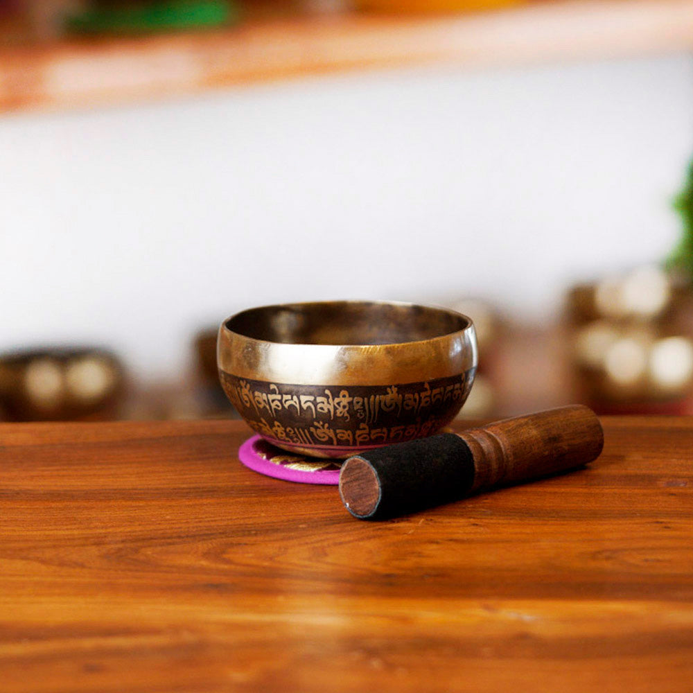 CUENCO TIBETANO GRABADO (FA# - 14 CM)