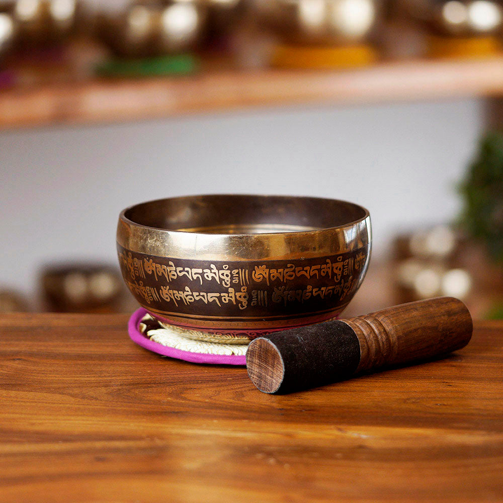 CUENCO TIBETANO GRABADO (SOL - 18,5 CM)