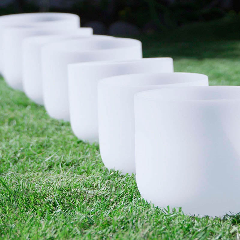 SET DE 7 CUENCOS DE CUARZO BLANCO- 7 CHAKRAS (RESERVA)