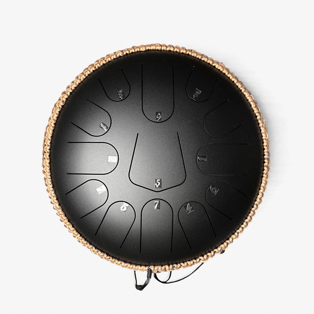 STEEL DRUM 13 NOTAS 12 PULGADAS - NEGRO