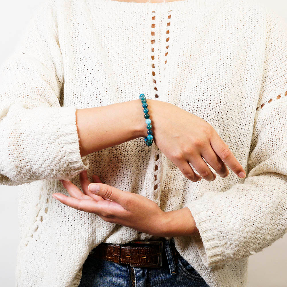 PULSERA ELÁSTICA APATITA (8 MM)