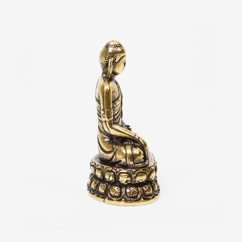 FIGURA DE BRONCE BUDA EN FLOR DE LOTO
