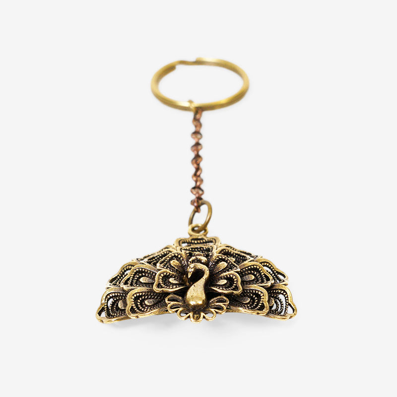 LLAVERO DE BRONCE PAVO REAL