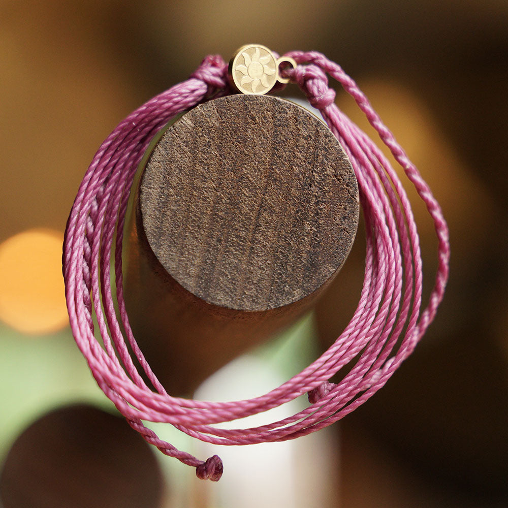 PULSERA AJUSTABLE HILO ENCERADO “COSMICA ORIGINAL MORADO”