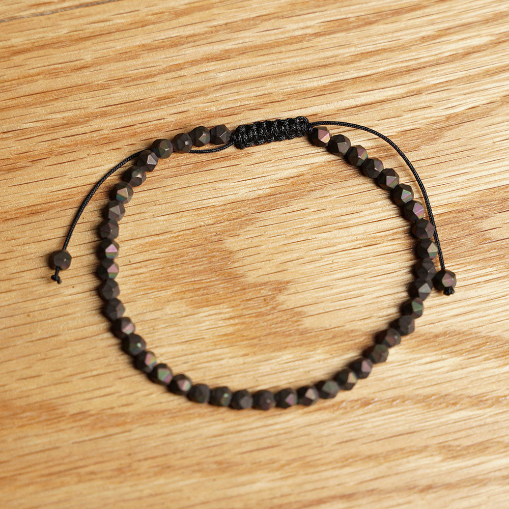 PULSERA AJUSTABLE HEMATITA CAFÉ "VACIO INFINITO" (4MM)