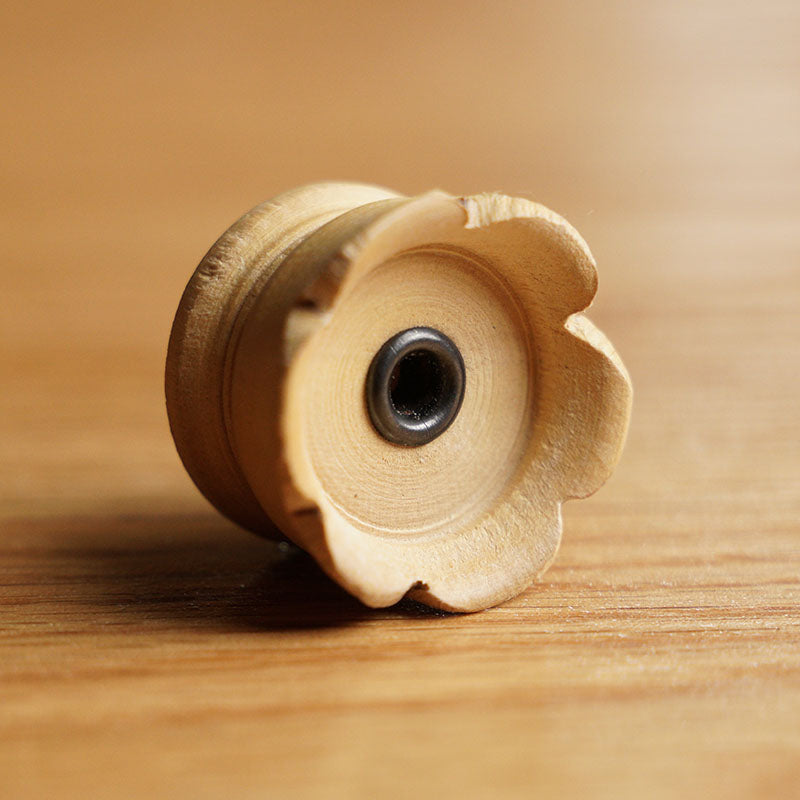 PORTA INCIENSO DE MADERA FLOR DE LOTO 1 ORIFICIO