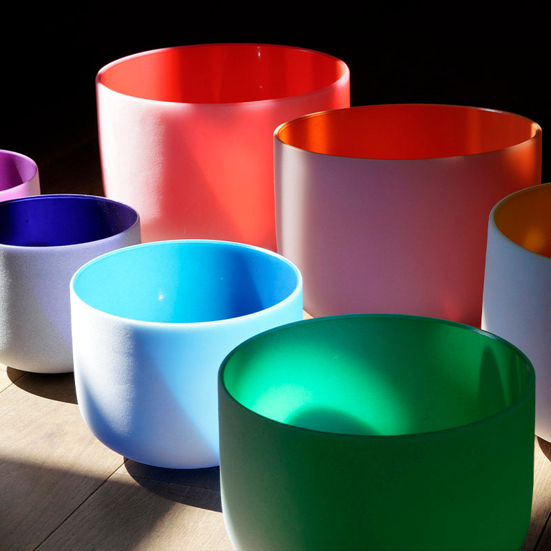 SET DE 7 CUENCOS DE CUARZO COLOR - 7 CHAKRAS (RESERVA)