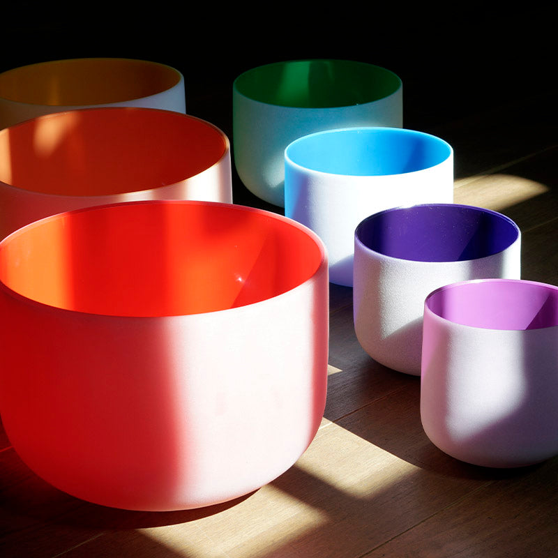 SET DE 7 CUENCOS DE CUARZO COLOR - 7 CHAKRAS (RESERVA)