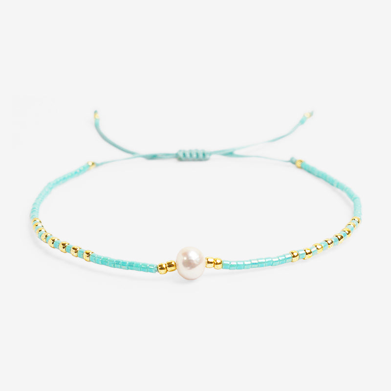 PULSERA AJUSTABLE MIYUKI CRISTAL "PERLA LUNAR"