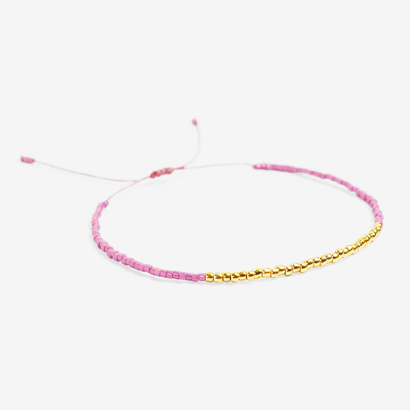 PULSERA AJUSTABLE MIYUKI CRISTAL MORADO "PETUNIA"