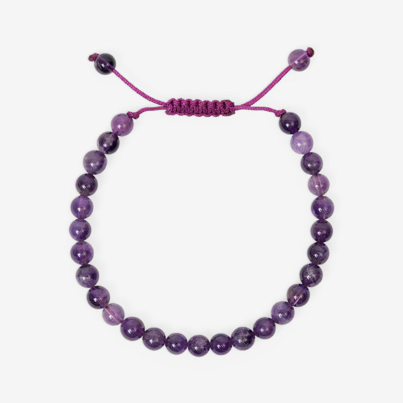 PULSERA AJUSTABLE AMATISTA (6 MM)