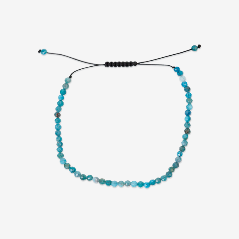 PULSERA AJUSTABLE APATITA FACETADA (3 MM)