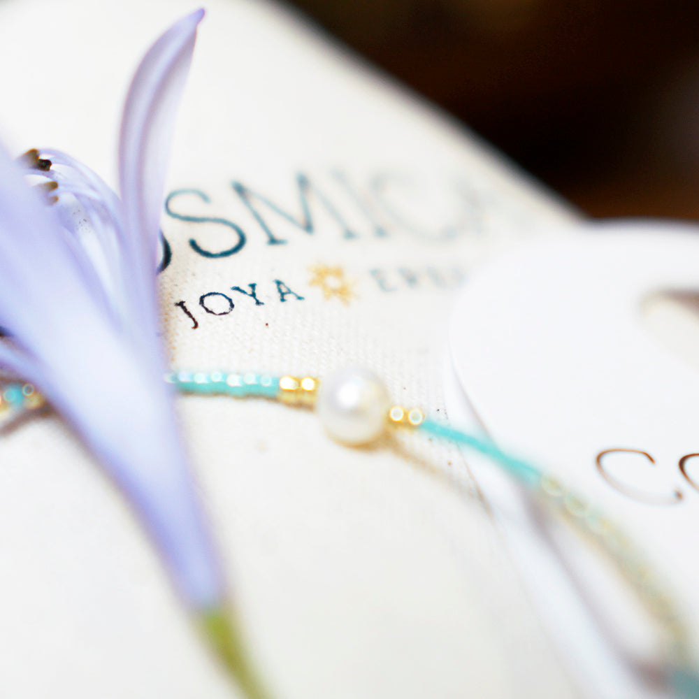 PULSERA AJUSTABLE MIYUKI CRISTAL "PERLA LUNAR"