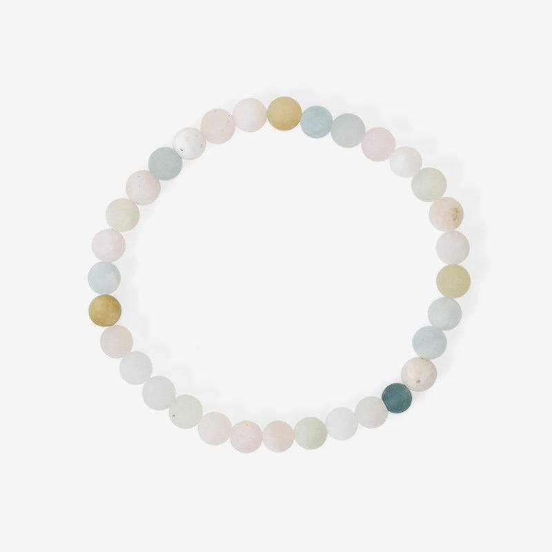 PULSERA ELÁSTICA MORGANITA MATE (6 MM)