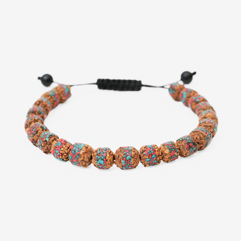 PULSERA AJUSTABLE SEMILLA DE RUDRAKSHA COLOR (8 MM)