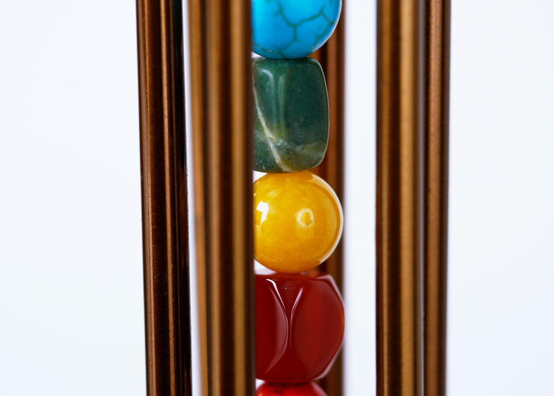 Campana Piedras Siete Chakras 17" - Cuencos Tibetanos Cuencos Cuencos de Cuarzo Nepal Cuencos Cantores Cuarzos Sonoterapia Japamala Pulseras Banderas de Oracion Tingshas Campanas