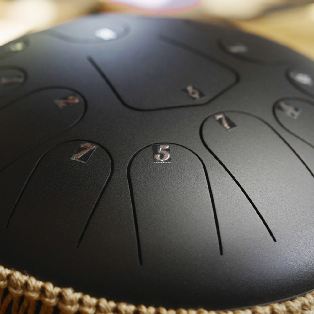 STEEL DRUM 13 NOTAS 12 PULGADAS - NEGRO