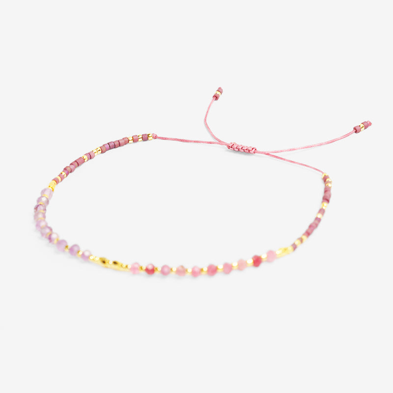 PULSERA AJUSTABLE MIYUKI AMATISTA + HEMATITA