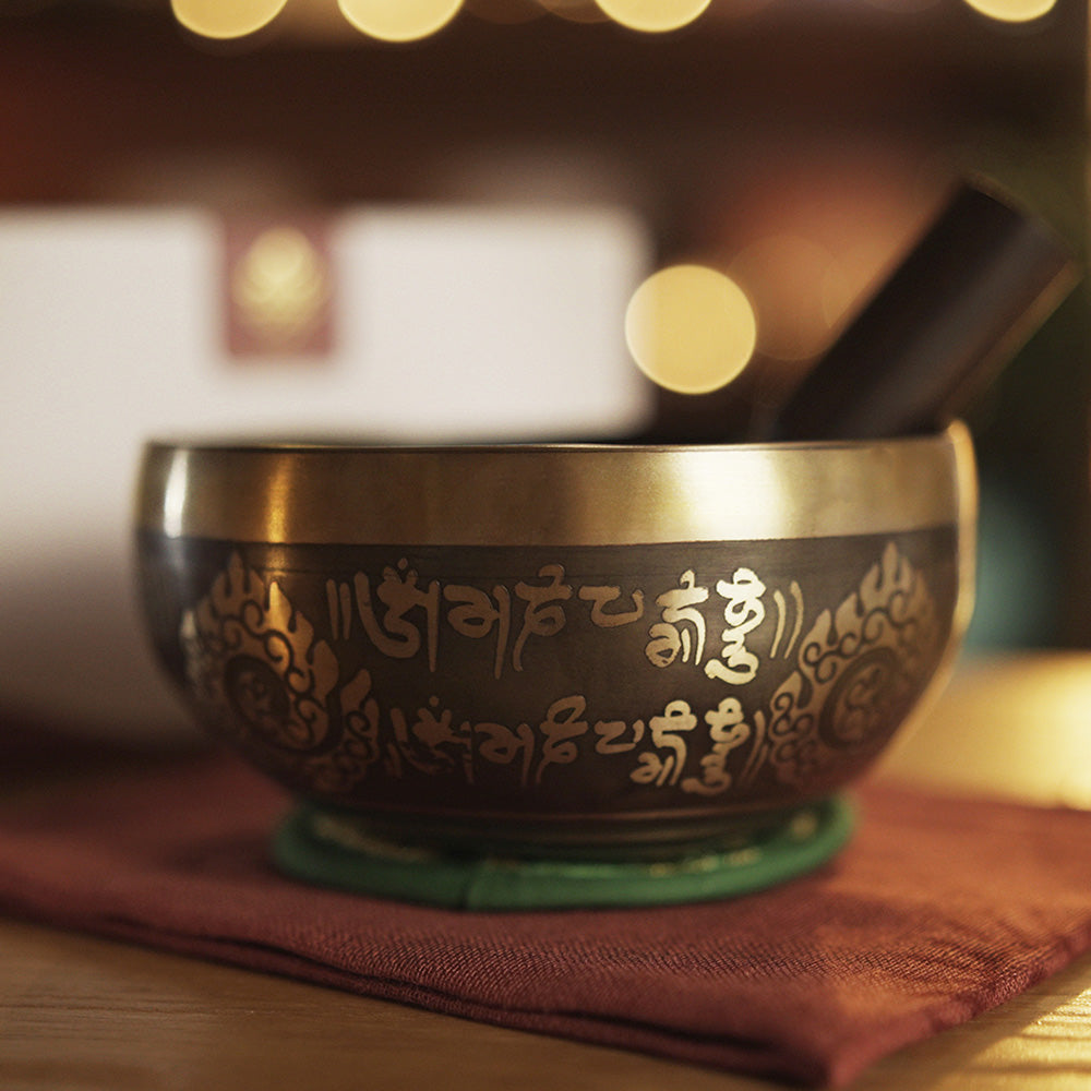 CUENCO TIBETANO GRABADO (SI - 12 CM)