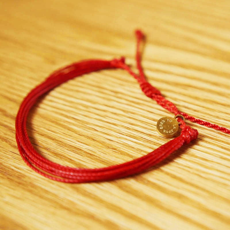 PULSERA AJUSTABLE HILO ENCERADO “COSMICA ORIGINAL ROJO”