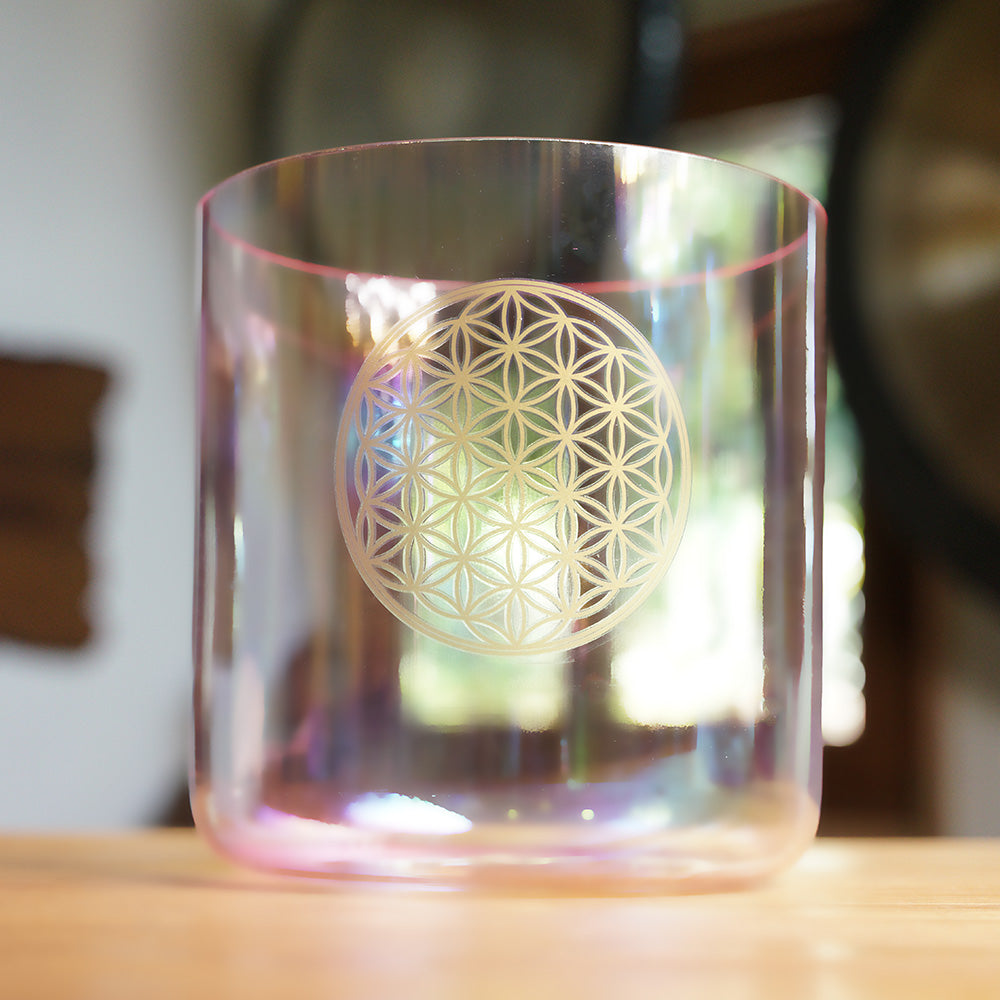 CUENCO DE CRISTAL DE CUARZO (LA - 6 PULGADAS)