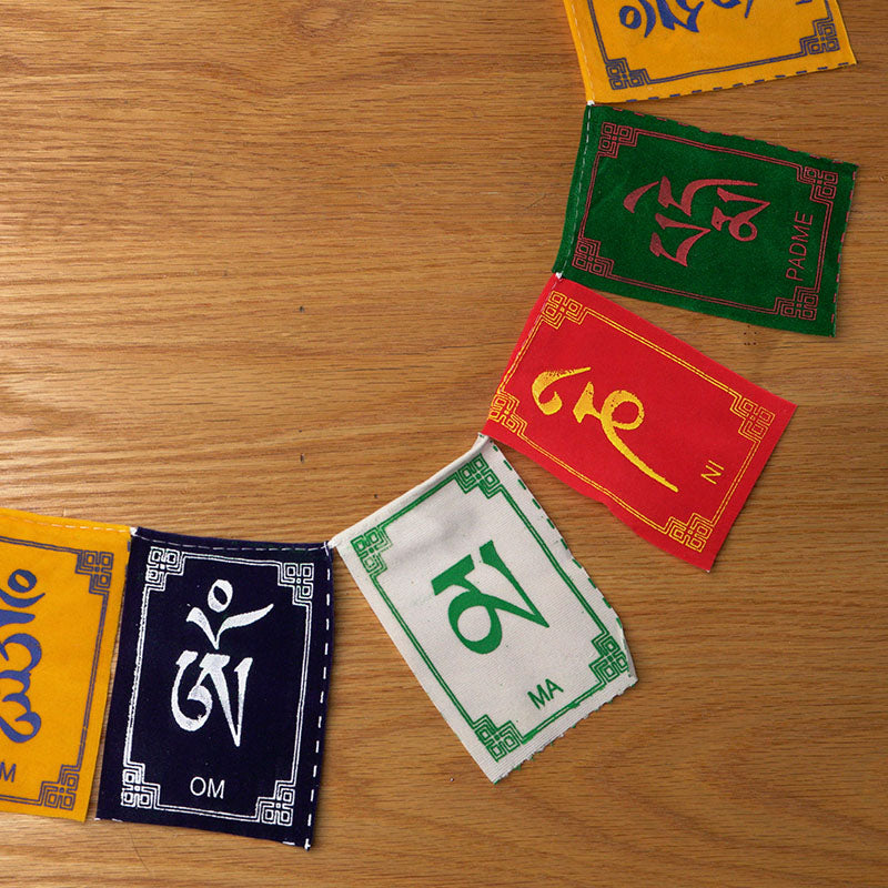 "Om Mani Padme Hum" Mantra Flag - Small