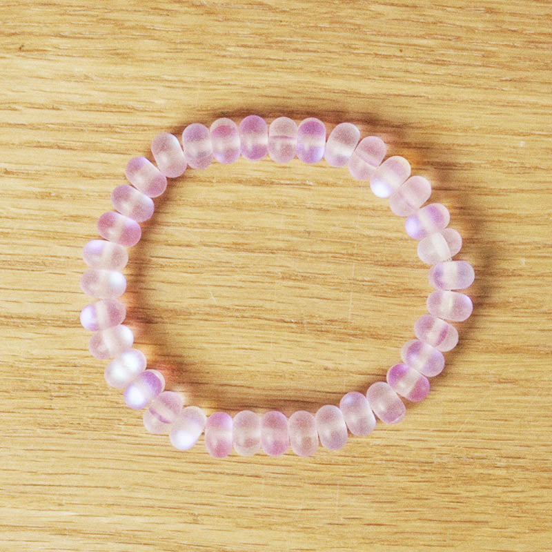 PULSERA ELÁSTICA CRISTAL ROSA "PINK SPARK" (5X8 MM)