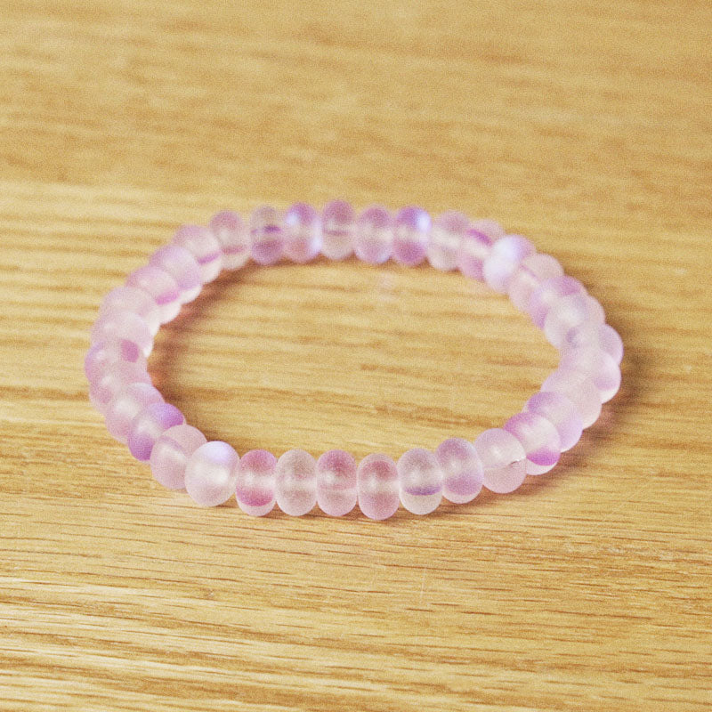 PULSERA ELÁSTICA CRISTAL ROSA "PINK SPARK" (5X8 MM)