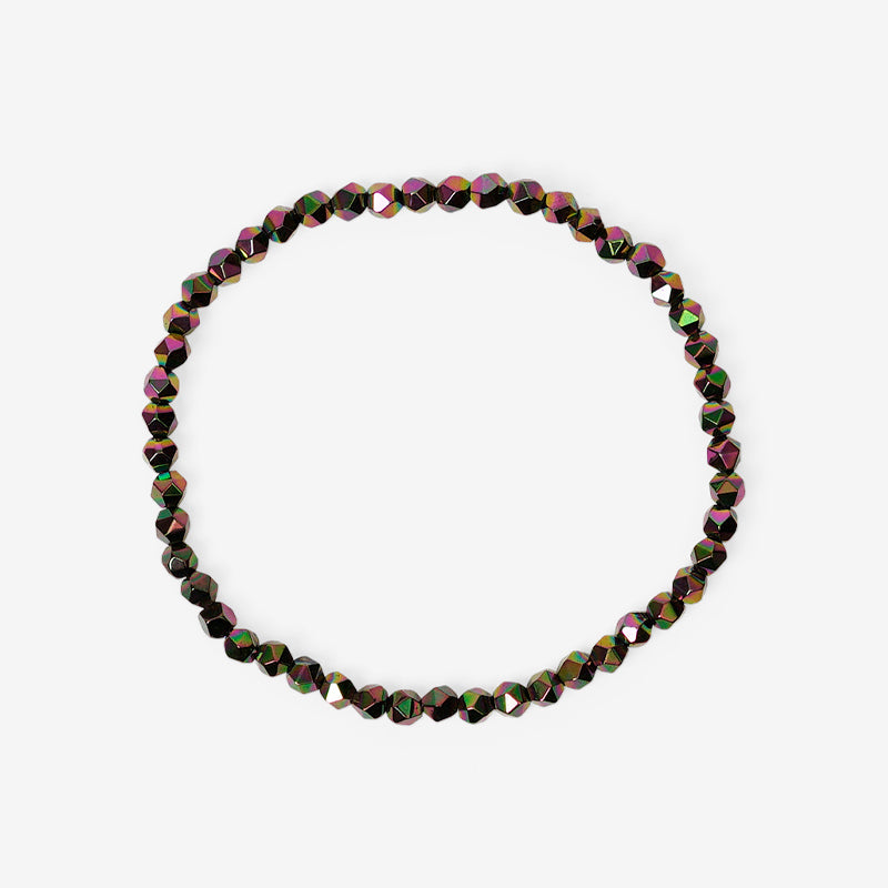 PULSERA ELÁSTICA HEMATITA "MATERIA OSCURA" (4MM)