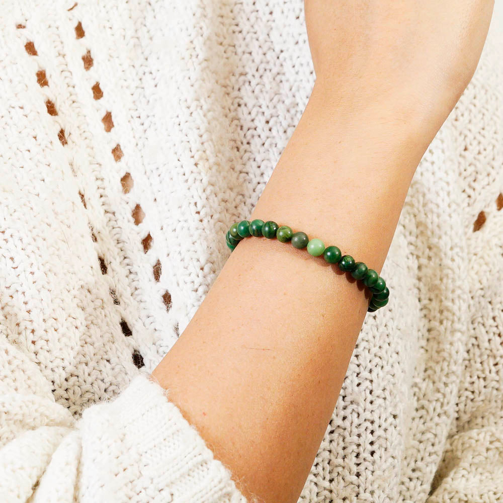 PULSERA ELÁSTICA JADE AFRICANO (6 MM)