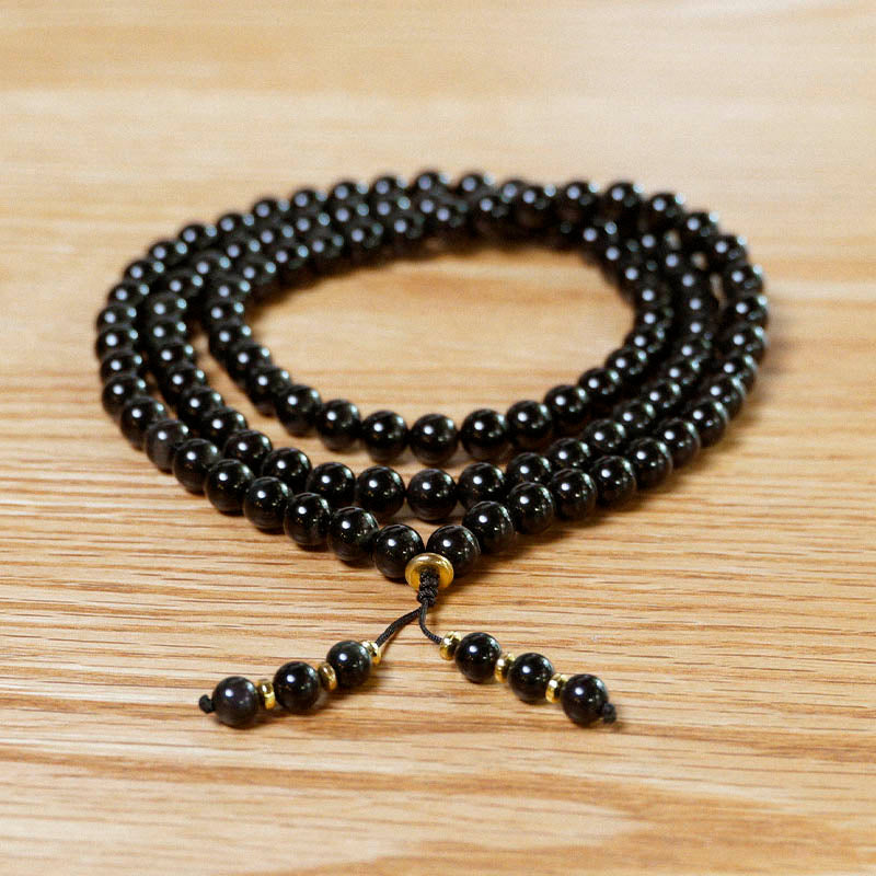 JAPA MALA 108 CUENTAS OBSIDIANA ARCOÍRIS