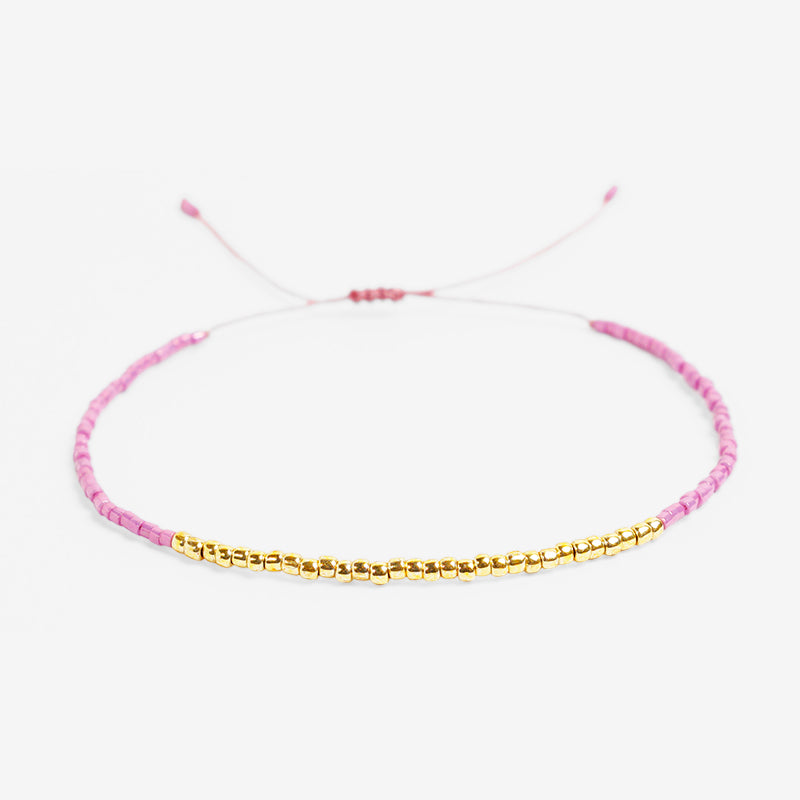 PULSERA AJUSTABLE MIYUKI CRISTAL MORADO 