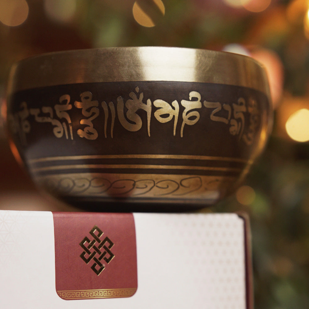 CUENCO TIBETANO GRABADO (FA# - 14 CM)