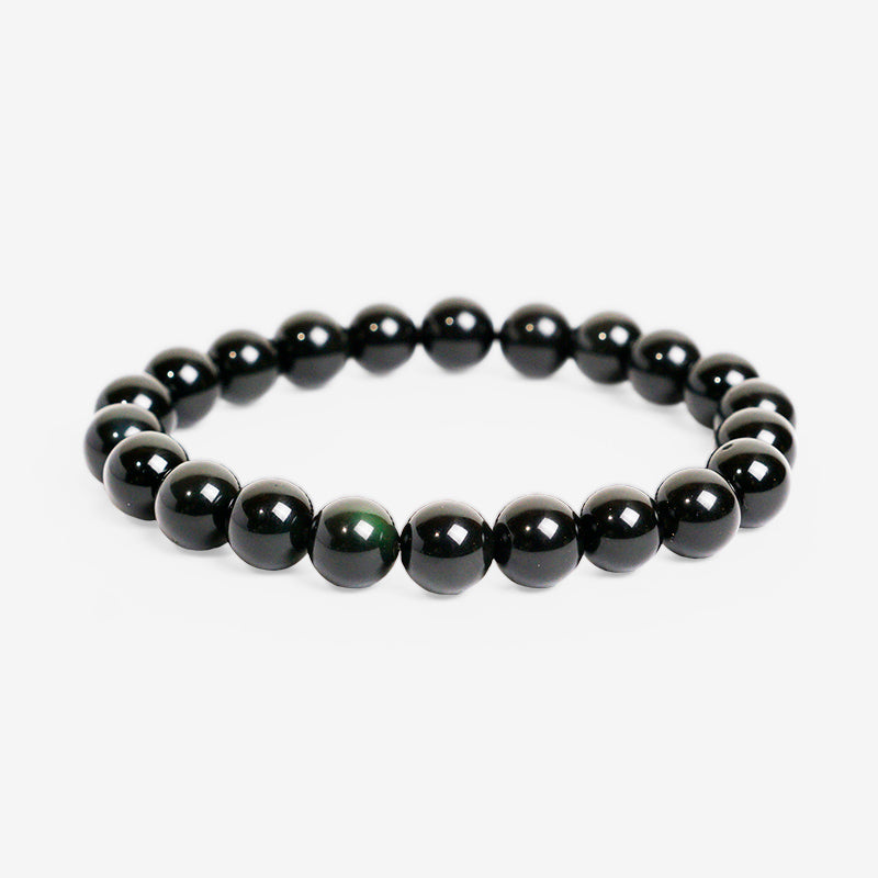 PULSERA ELÁSTICA OBSIDIANA VERDE (8 MM)